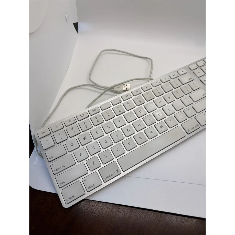 Apple A1243 Aluminum Wired Keyboard MB110LL/A🚀Full Size, Slim, Mac, Genuine OEM